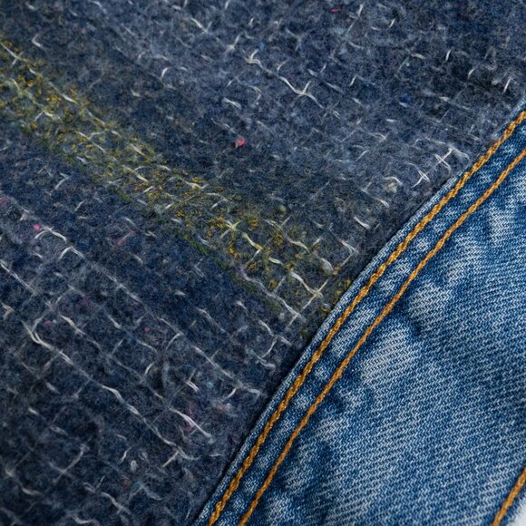 Vintage Lee Storm Rider Denim Jacket Blanket Lined Corduroy Collar - Picture 12 of 14